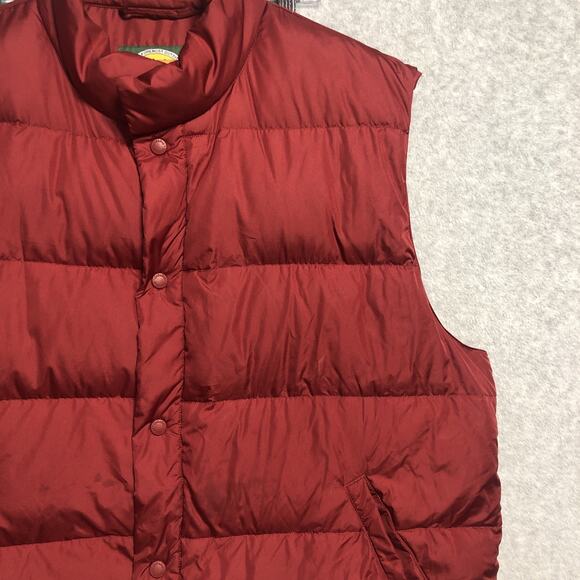 Cabela's Premier Northern Goose Down Puffer Vest Men XL Red Flaws - Picture 6 of 11